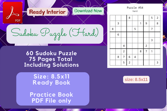 60 Sudoku Hard Puzzles: A Strategic Tool for Enhancing Cognitive Skills and Productivity
