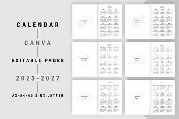 A Comprehensive Multi-Year Calendar Template: Organizing Your Journey from 2023 to 2027