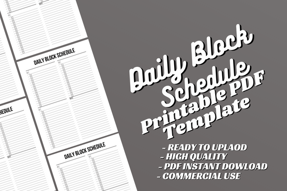 Daily Block Planner Templates for Canva