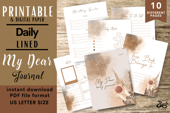 Embrace Creativity and Productivity with My Dear Daily Lined Journal Printable 6