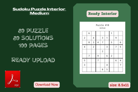 KDP Sudoku 80 Puzzles INTERIOR: A Comprehensive Puzzle Book for Adults