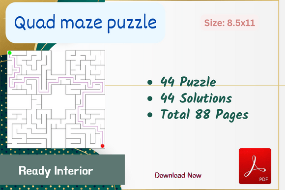 Quad Maze Puzzles Activity Practice Pape: A Designer's Toolkit for Engaging Activity Books