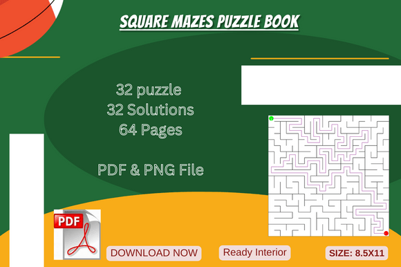 The Complete Puzzle Experience: Exploring the Square Maze 32 Puzzles with Solutions KDP Interior