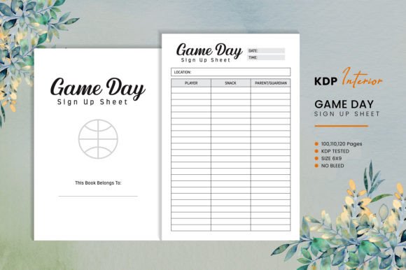 The Game Day Sign Up Sheet: Your Essential KDP Interior