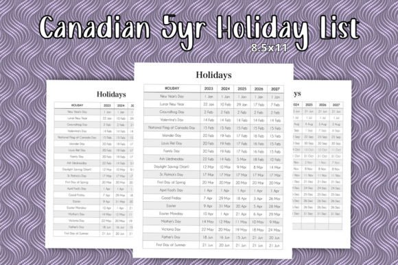Your Ultimate Planning Companion: The 5 Year Canadian Holiday List